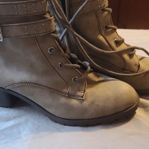 Tan Boots with Studded Straps